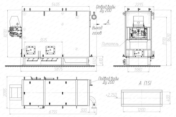 Чертеж котла КВм 4.0 с ЗП РПК