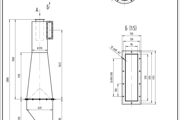 Чертеж циклона ЦОК 6